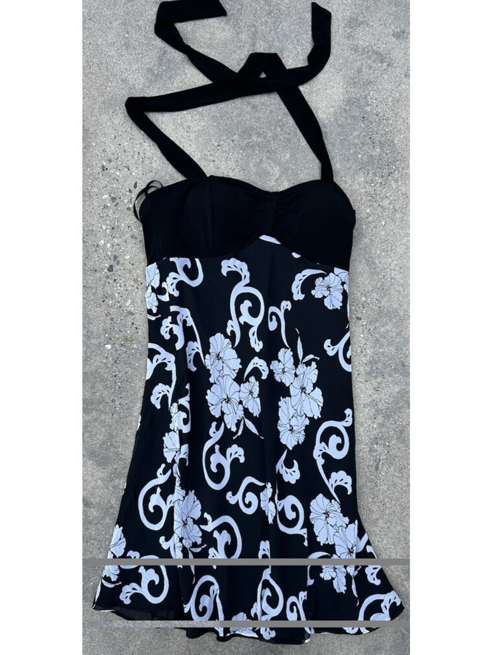 White House Black Market Optional Convertible Strapless Dress Size 8 Black White
